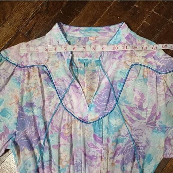 Vintage 1970s Pastel Purple Fairycore Floral Boho Dress - Picture 11 of 17